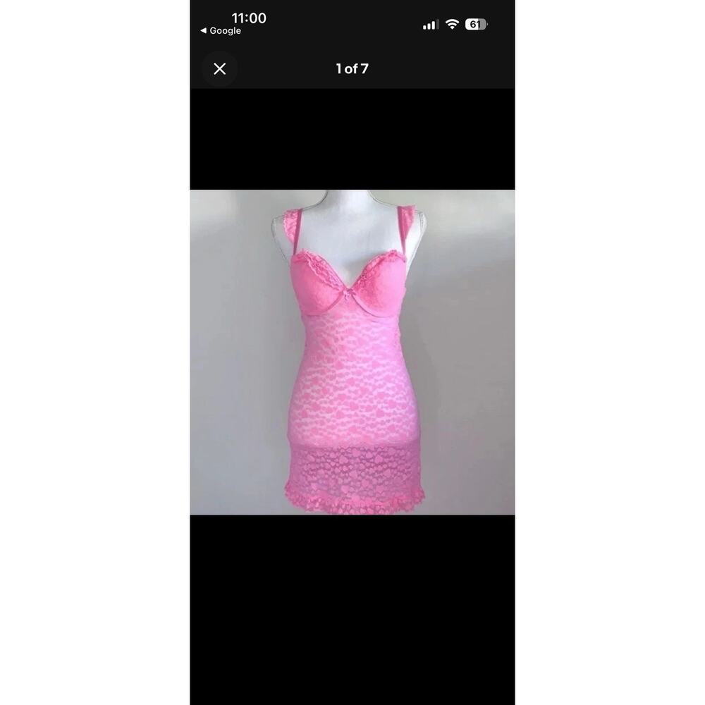 Victoria’s Secret The Lacie Slip, Lingerie,hearts, L